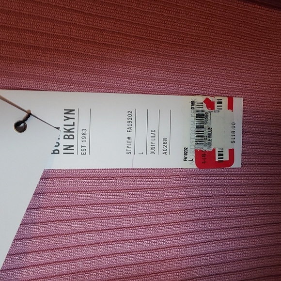 525 America Women's Ribbed Knit Duster Sweater In Dusty Lilac Size Large - Picture 5 of 11